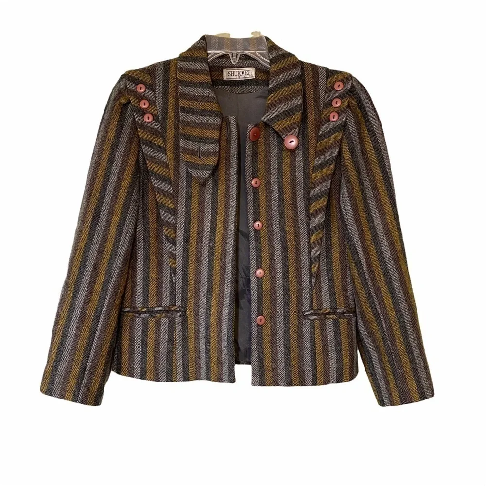 Shukmei Jacket Striped Sz Small